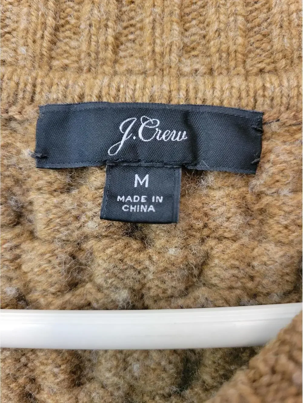 J. Crew Medium Brown Cable Knit Crew Neck Sweater